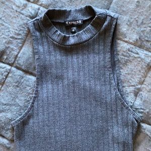 Express asymmetrical ribbed tank top